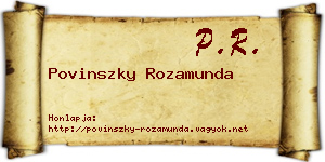 Povinszky Rozamunda névjegykártya